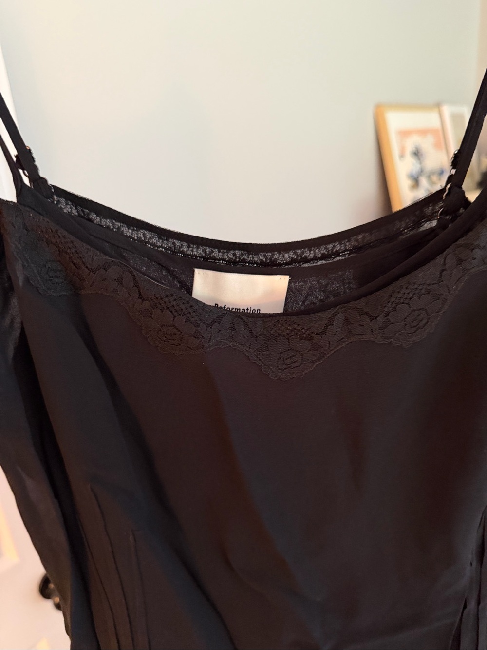Reformation Black Satin Slip Top - Picture 6 of 6